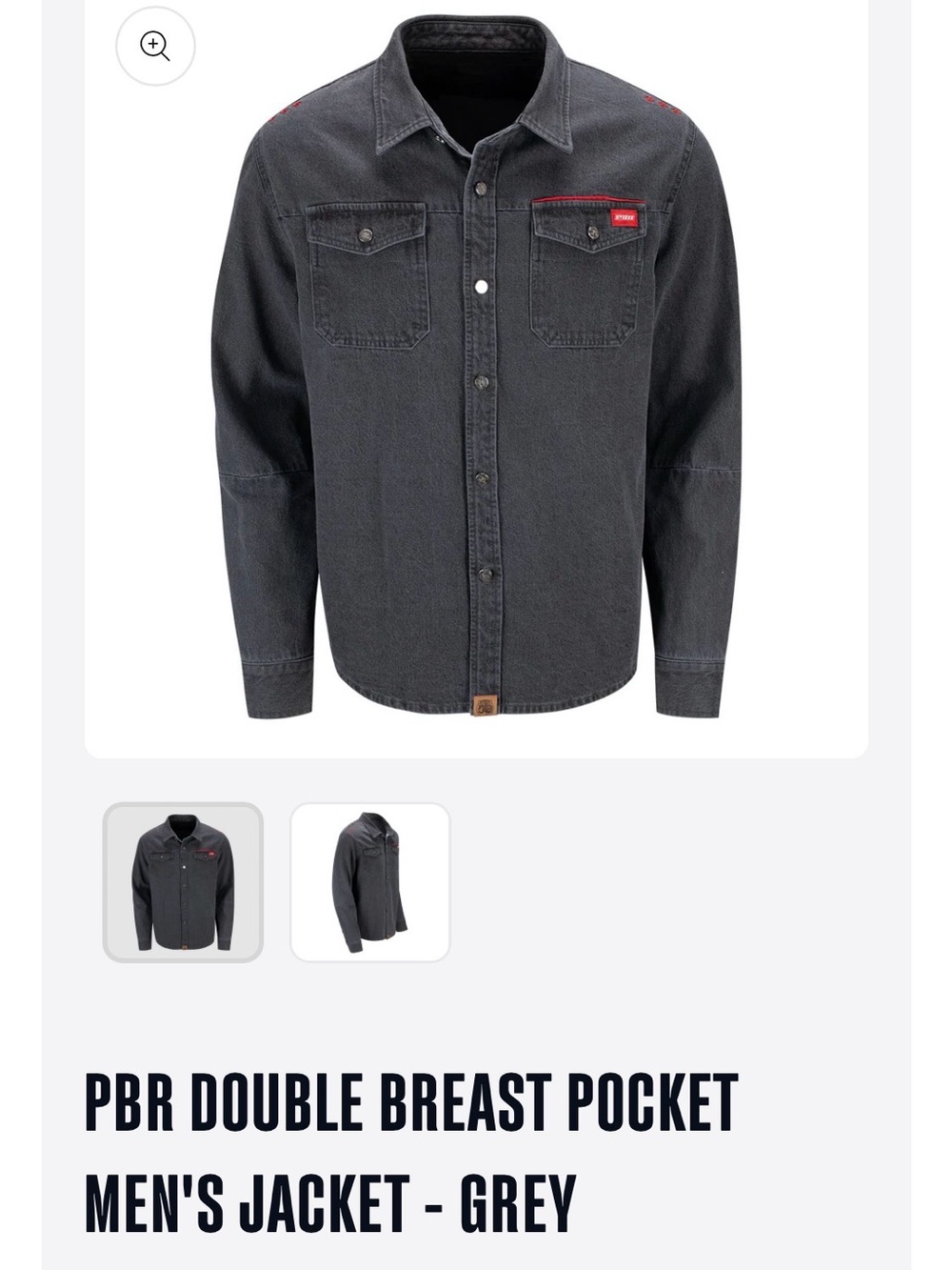 PBR Professional Bull Riding DOUBLE BREAST POCKET JACKET. Snap Front Black Denim